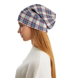 ScotsTee Shop Scottish Fraser Arisaid Wine Blue Ancient Tartan Plaid Knit Beanie