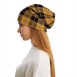 ScotsTee Shop Scottish Johnstone Orange Black (Johnson Orange Black) Tartan Plaid Knit Beanie