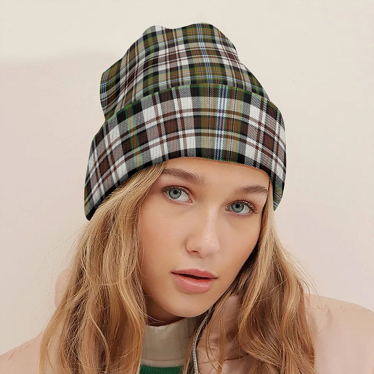 ScotsTee Shop Scottish Jacobite Dress Modern Tartan Plaid Knit Beanie
