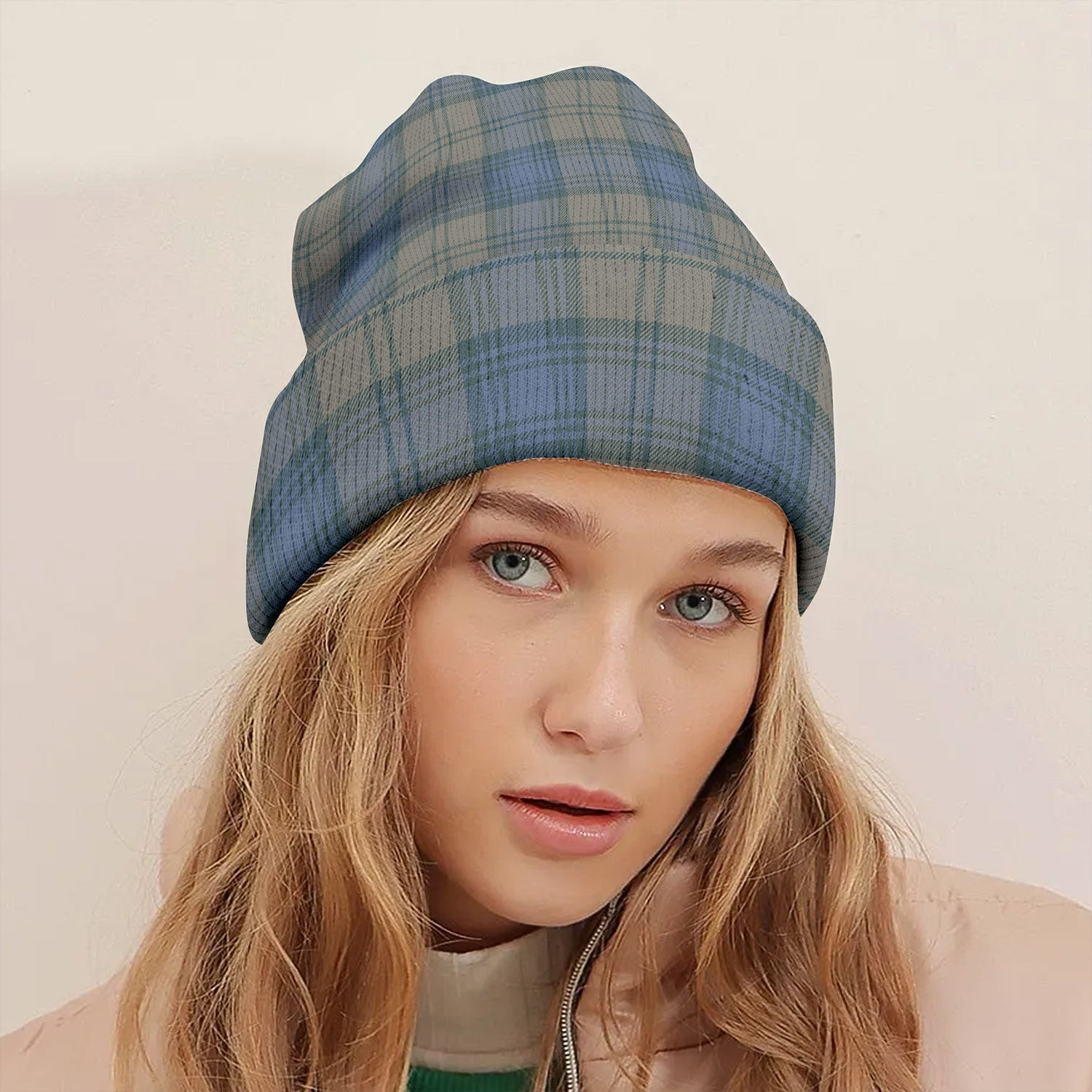 ScotsTee Shop Scottish Isle of Man Manx Centenary Weathered Tartan Plaid Knit Beanie