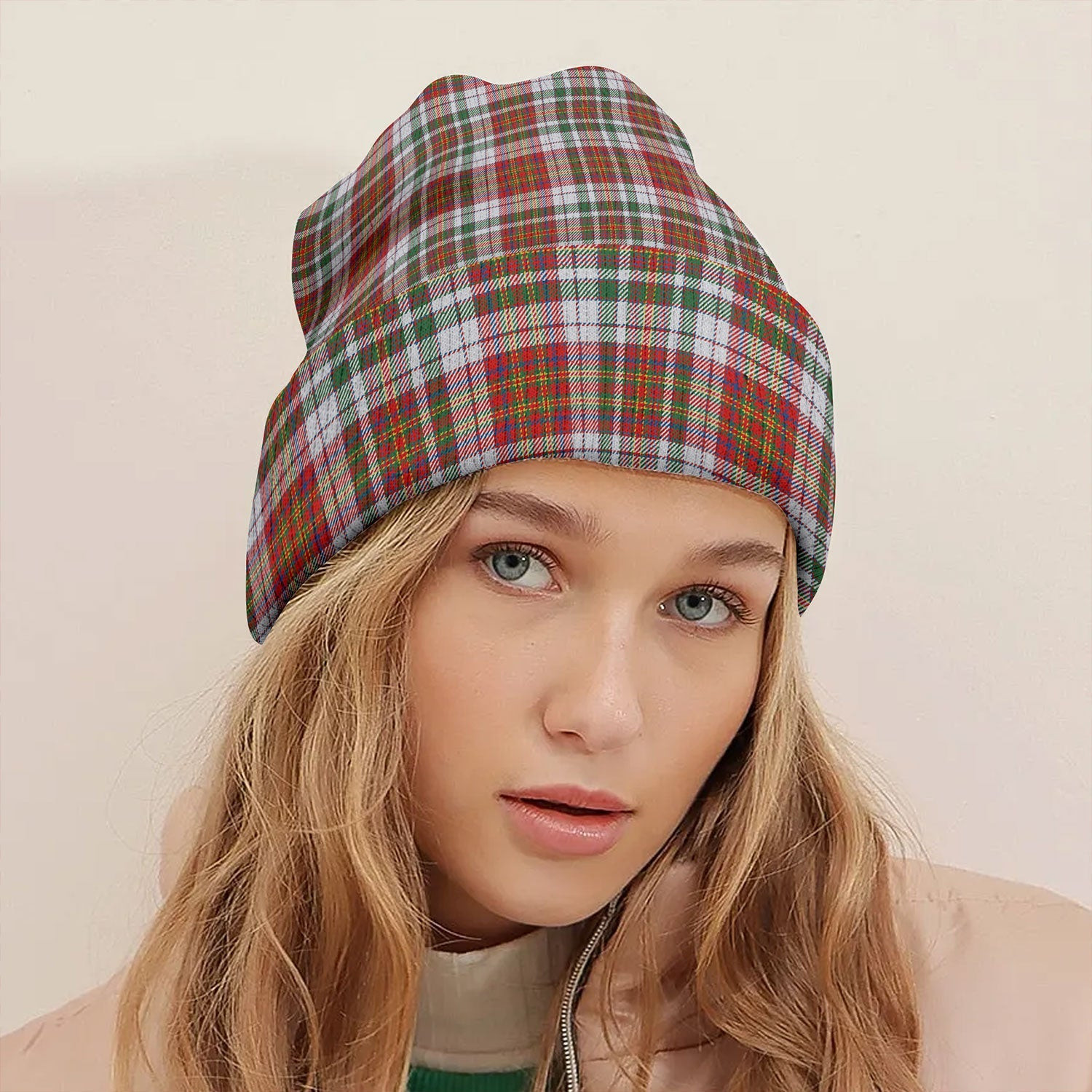 ScotsTee Shop Scottish MacAlister Dress Modern Tartan Plaid Knit Beanie