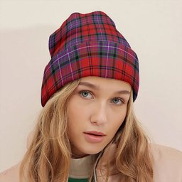 ScotsTee Shop Scottish Kelly of Sleat Red Modern Tartan Plaid Knit Beanie