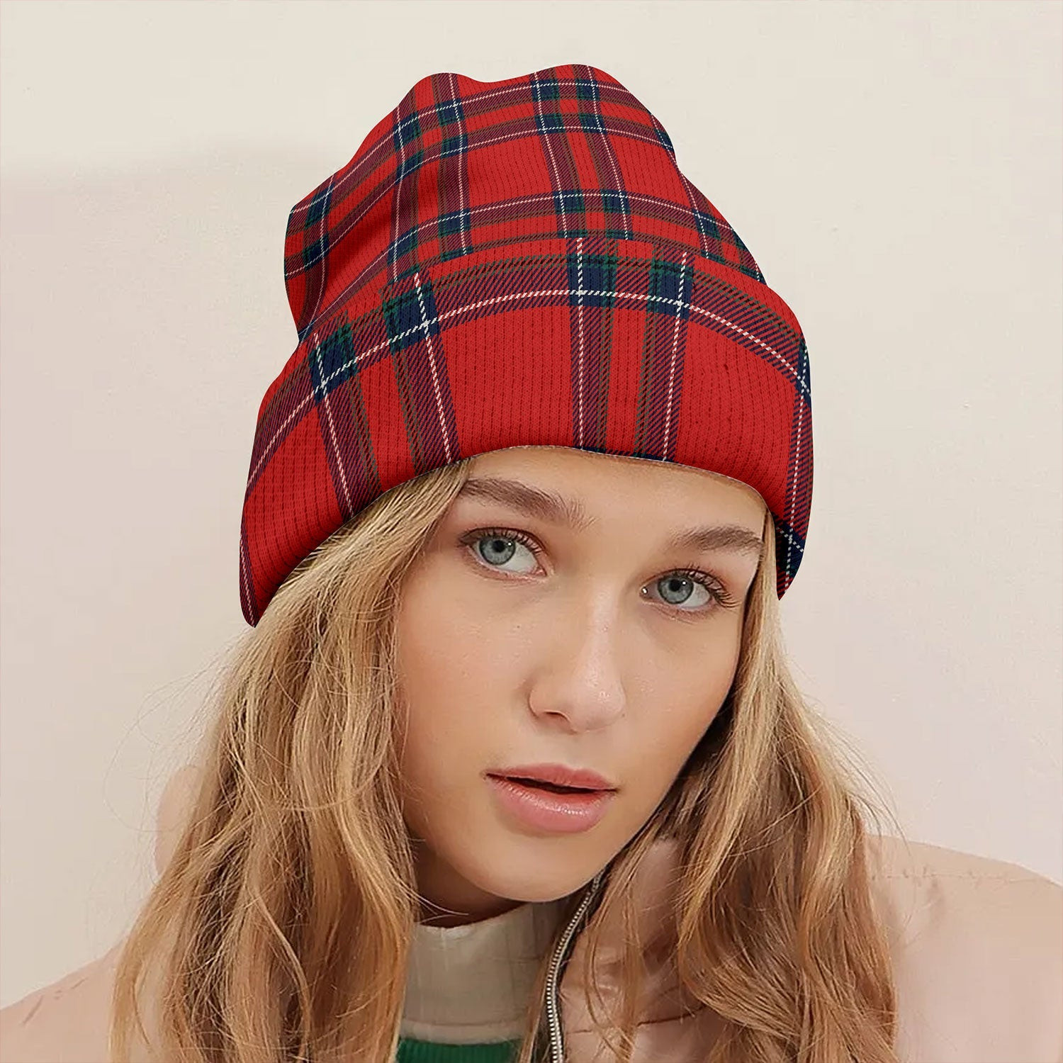 ScotsTee Shop Scottish Inverness District (Inverness Earl of Inverness) Modern Tartan Plaid Knit Beanie