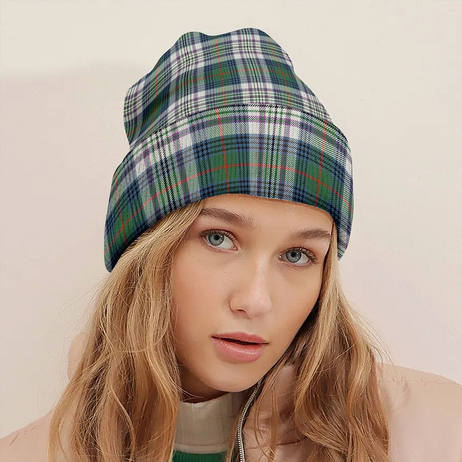 ScotsTee Shop Scottish Kennedy Dress Ancient Tartan Plaid Knit Beanie