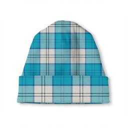 ScotsTee Shop Scottish Lennox Dress Turquoise Tartan Plaid Knit Beanie