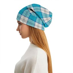 ScotsTee Shop Scottish Lennox Dress Turquoise Tartan Plaid Knit Beanie