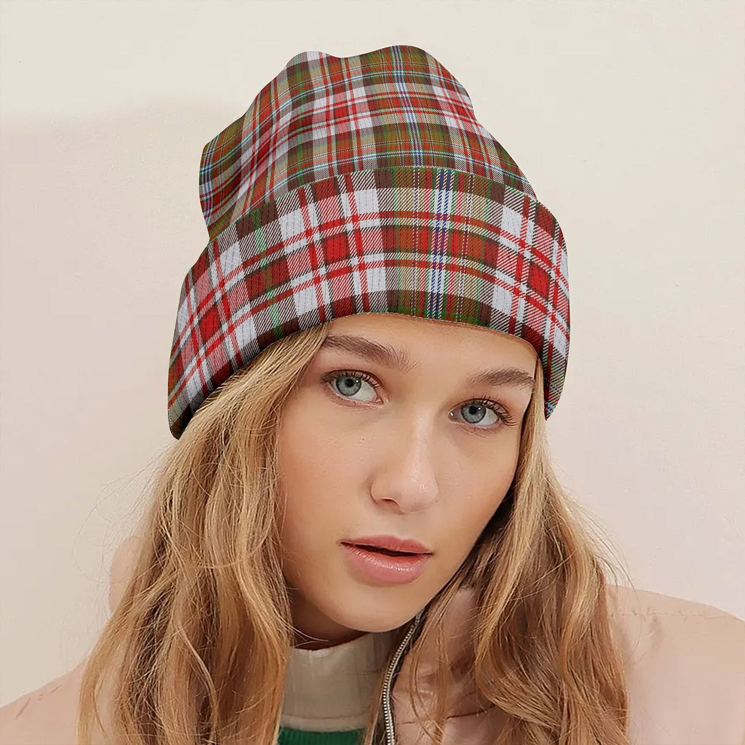ScotsTee Shop Scottish Jacobite Dress 2 Modern Tartan Plaid Knit Beanie