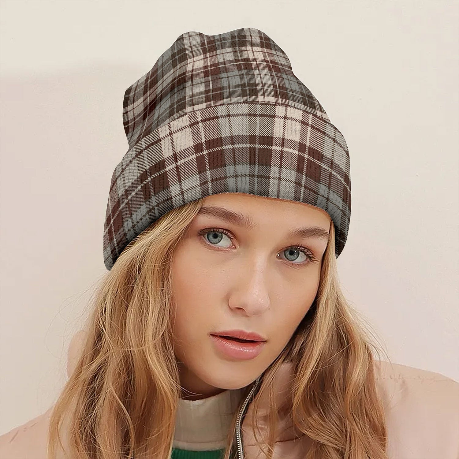 ScotsTee Shop Scottish Lochaber Scrapbook Weathered Tartan Plaid Knit Beanie