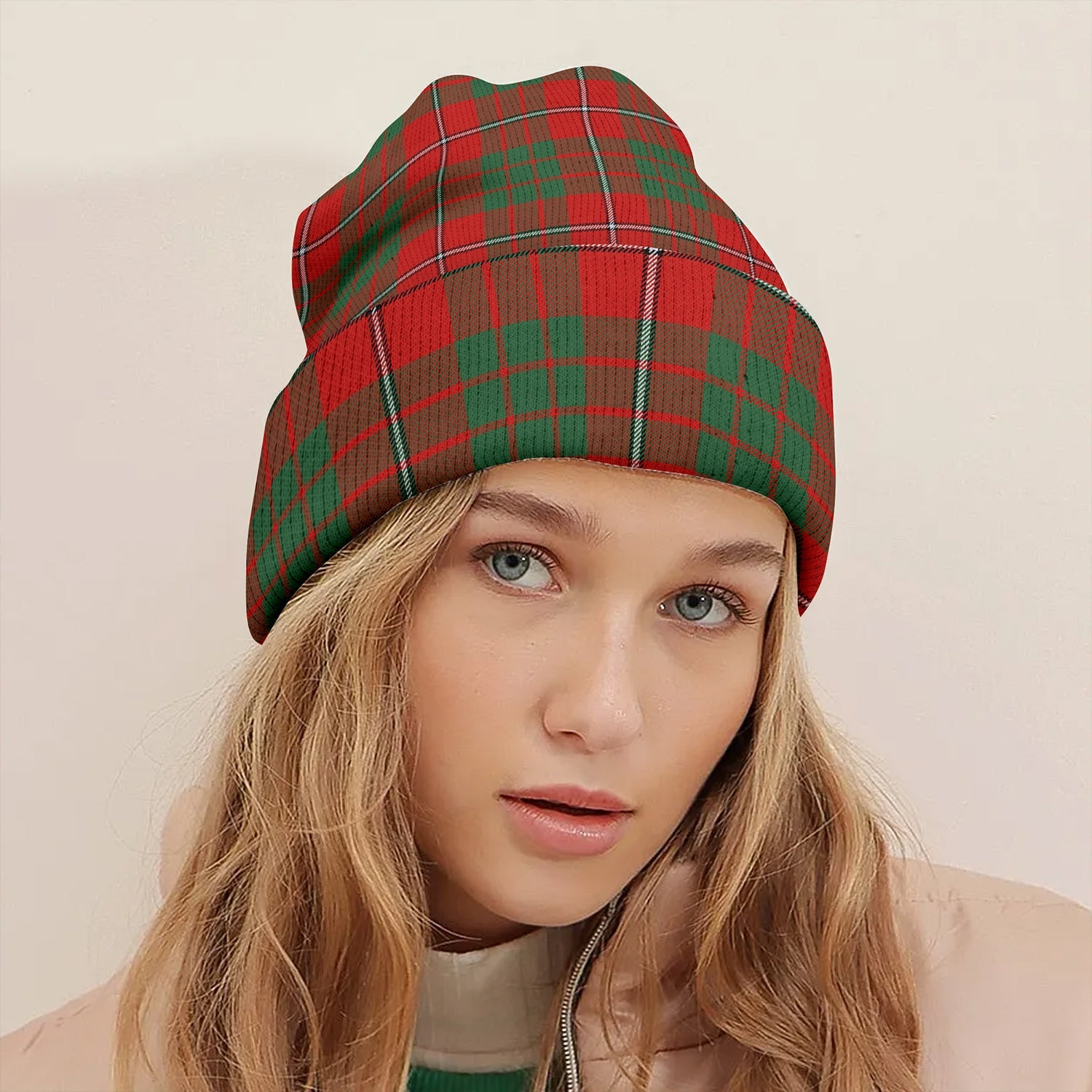 ScotsTee Shop Scottish MacGregor of Balquhidder (Gregor of Balquhidder) Modern Tartan Plaid Knit Beanie
