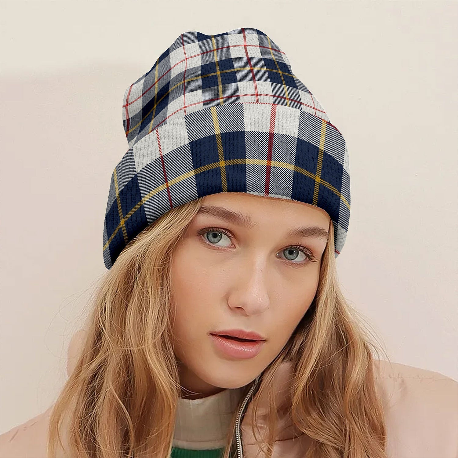 ScotsTee Shop Scottish MacRae of Conchra Modern Tartan Plaid Knit Beanie