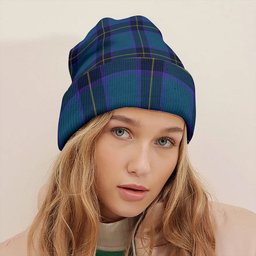 ScotsTee Shop Scottish Peacock Samantha (Paucok Samantha) Modern Tartan Plaid Knit Beanie