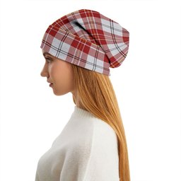 ScotsTee Shop Scottish MacPherson Dress Burgundy Modern Tartan Plaid Knit Beanie