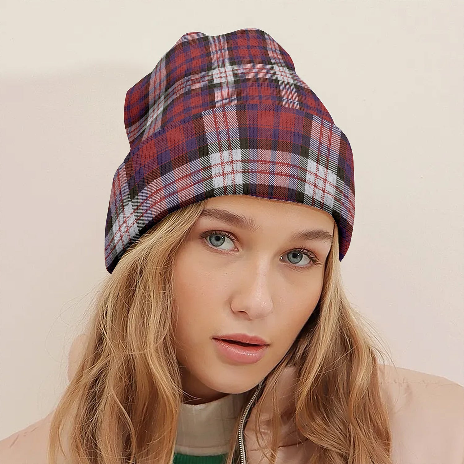 ScotsTee Shop Scottish MacDonald Dress- Irish Weathered Tartan Plaid Knit Beanie