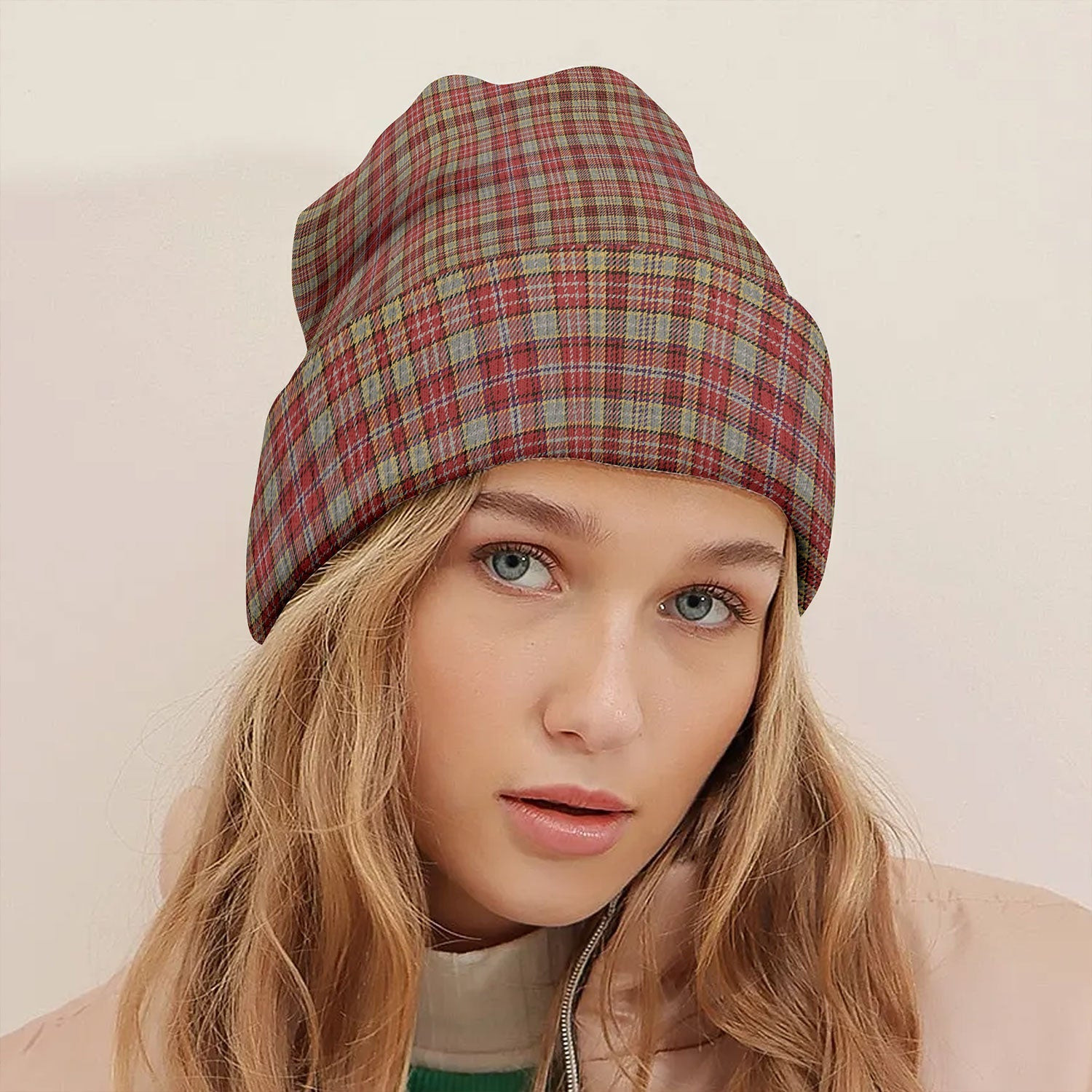 ScotsTee Shop Scottish Ogilvie of Airlie Weathered Tartan Plaid Knit Beanie