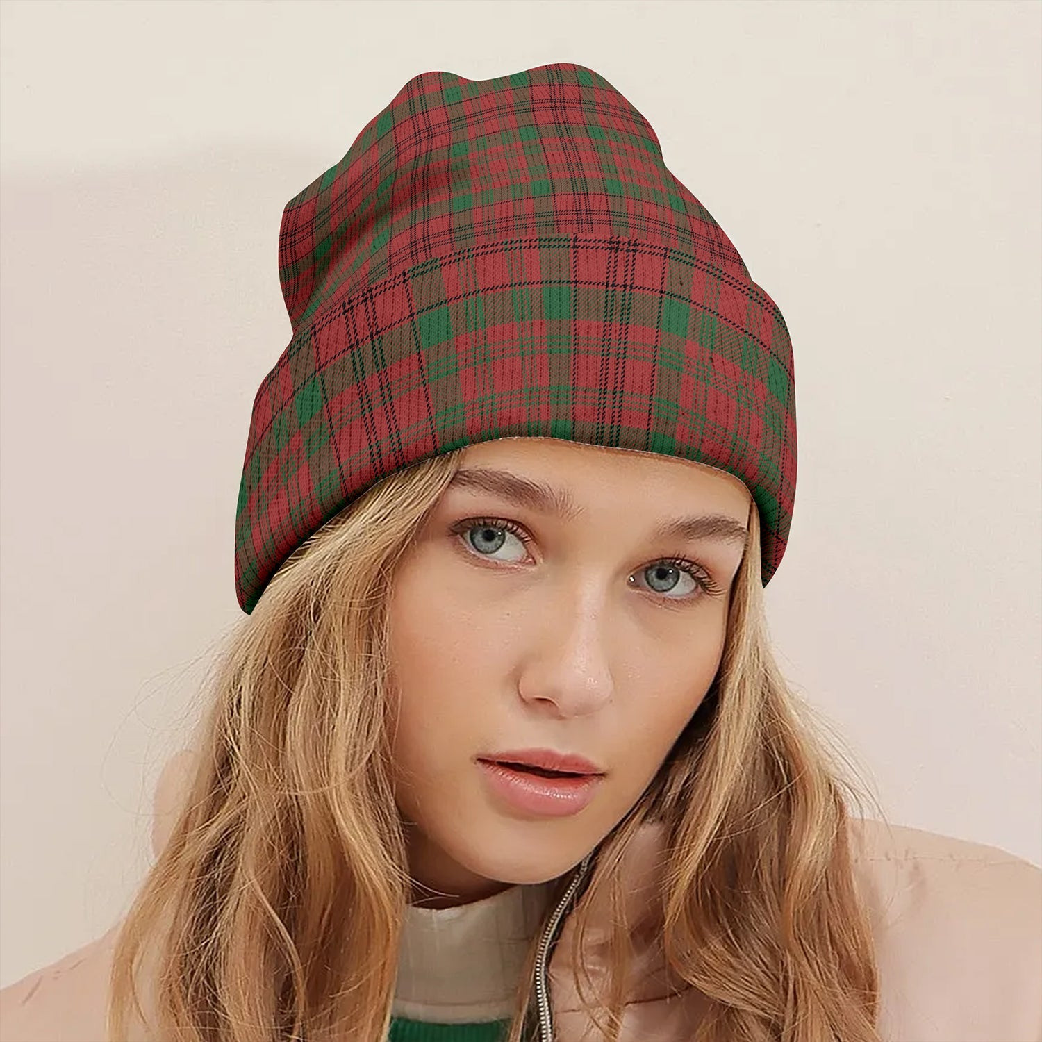ScotsTee Shop Scottish MacDonell of Keppoch 1847 Variant Ancient Tartan Plaid Knit Beanie