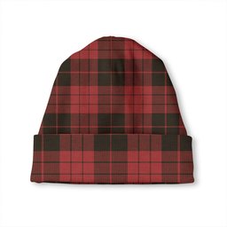 ScotsTee Shop Scottish MacLeod Black and Red Weathered Tartan Plaid Knit Beanie