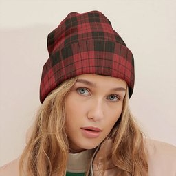 ScotsTee Shop Scottish MacLeod Black and Red Weathered Tartan Plaid Knit Beanie