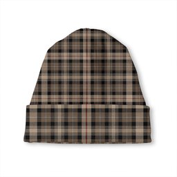 ScotsTee Shop Scottish MacKenzie Hunting- Brown Modern Tartan Plaid Knit Beanie