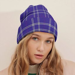 ScotsTee Shop Scottish Wallace High School (Wallas High School) Modern Tartan Plaid Knit Beanie