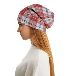 ScotsTee Shop Scottish MacPherson Dress Burgundy Ancient Tartan Plaid Knit Beanie