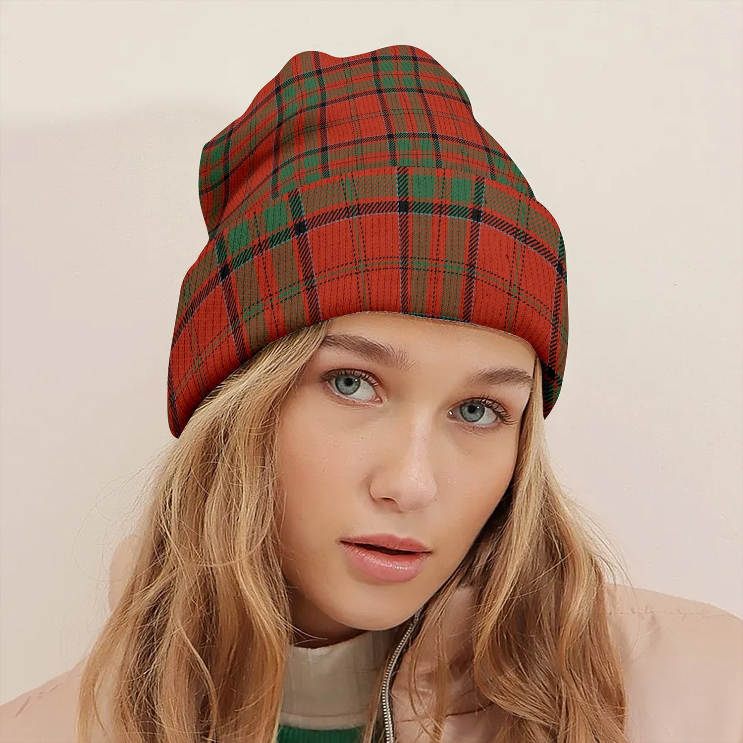 ScotsTee Shop Scottish MacDonell of Keppoch Modern Tartan Plaid Knit Beanie
