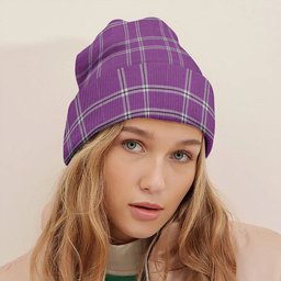 ScotsTee Shop Scottish Wallace High School (Wallas High School) Weathered Tartan Plaid Knit Beanie