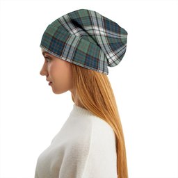ScotsTee Shop Scottish MacDonald Dress Muted Blue Special Weathered Tartan Plaid Knit Beanie