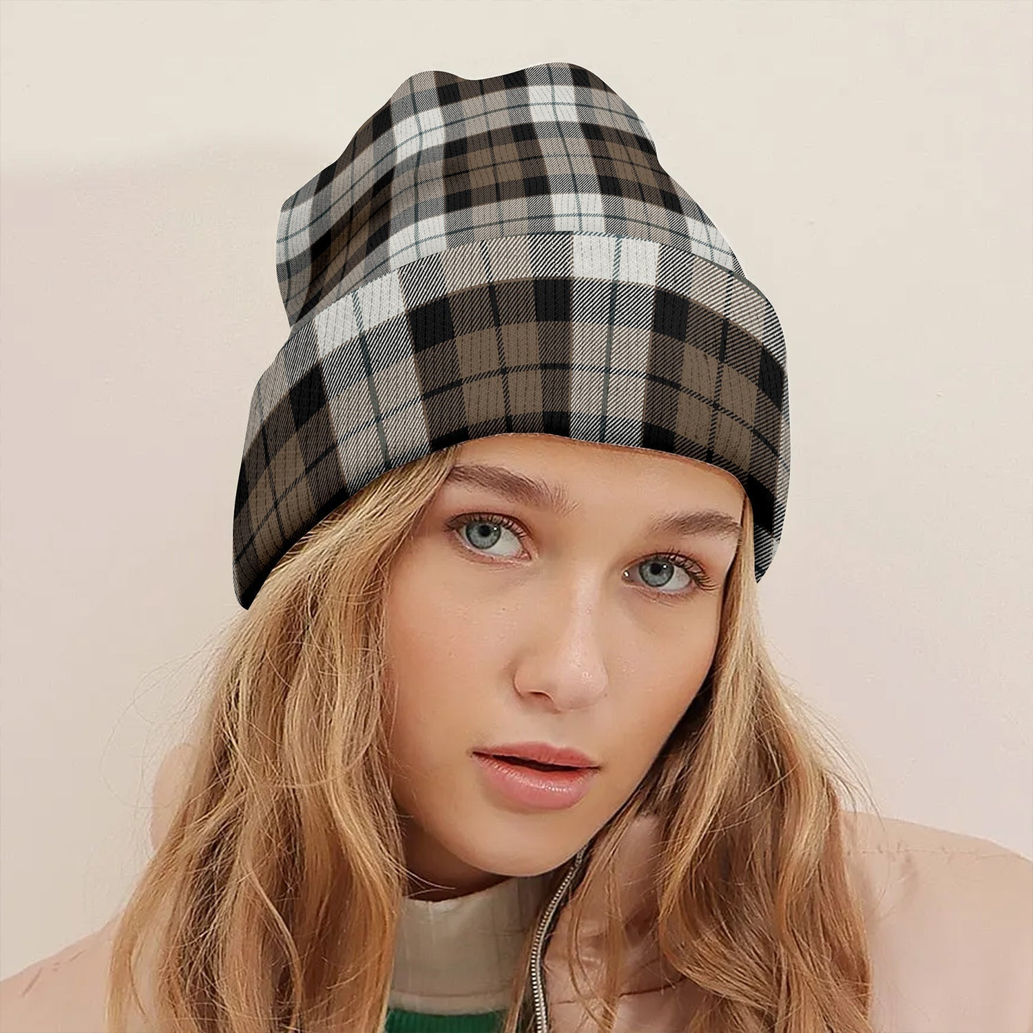 ScotsTee Shop Scottish MacKay Dress Weathered Tartan Plaid Knit Beanie