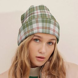 ScotsTee Shop Scottish MacPherson Dress Blue Ancient Tartan Plaid Knit Beanie
