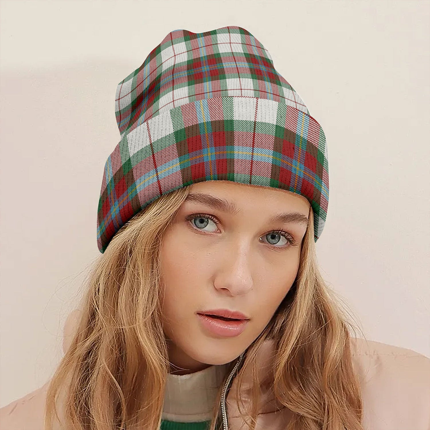 ScotsTee Shop Scottish MacLean Dress (Lumsden) Modern Tartan Plaid Knit Beanie
