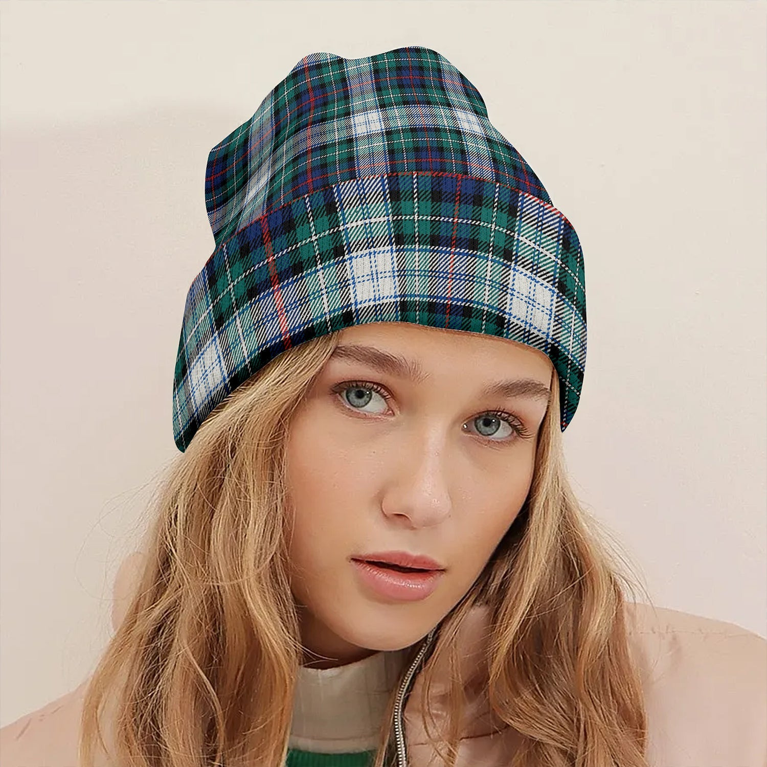 ScotsTee Shop Scottish MacKenzie Dress Modern Tartan Plaid Knit Beanie
