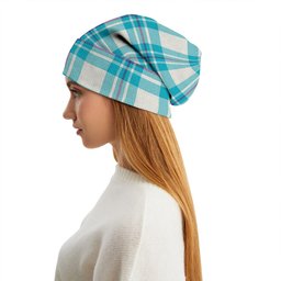 ScotsTee Shop Scottish MacGregor Dress Turquoise (Gregor Dress Turquoise) Tartan Plaid Knit Beanie