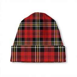 ScotsTee Shop Scottish MacPherson of Cluny Red Modern Tartan Plaid Knit Beanie