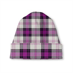 ScotsTee Shop Scottish Ross Dress Purple Tartan Plaid Knit Beanie