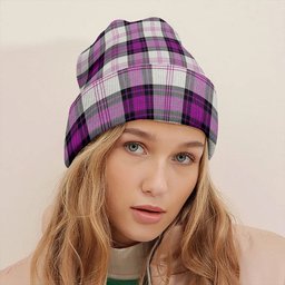 ScotsTee Shop Scottish Ross Dress Purple Tartan Plaid Knit Beanie