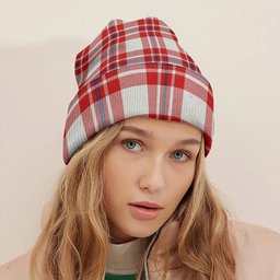 ScotsTee Shop Scottish MacGregor Dress Red (Gregor Dress Red) Modern Tartan Plaid Knit Beanie