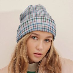 ScotsTee Shop Scottish MacLeod, Wedding (Personal) (MacDougal Arisaid) Ancient Tartan Plaid Knit Beanie