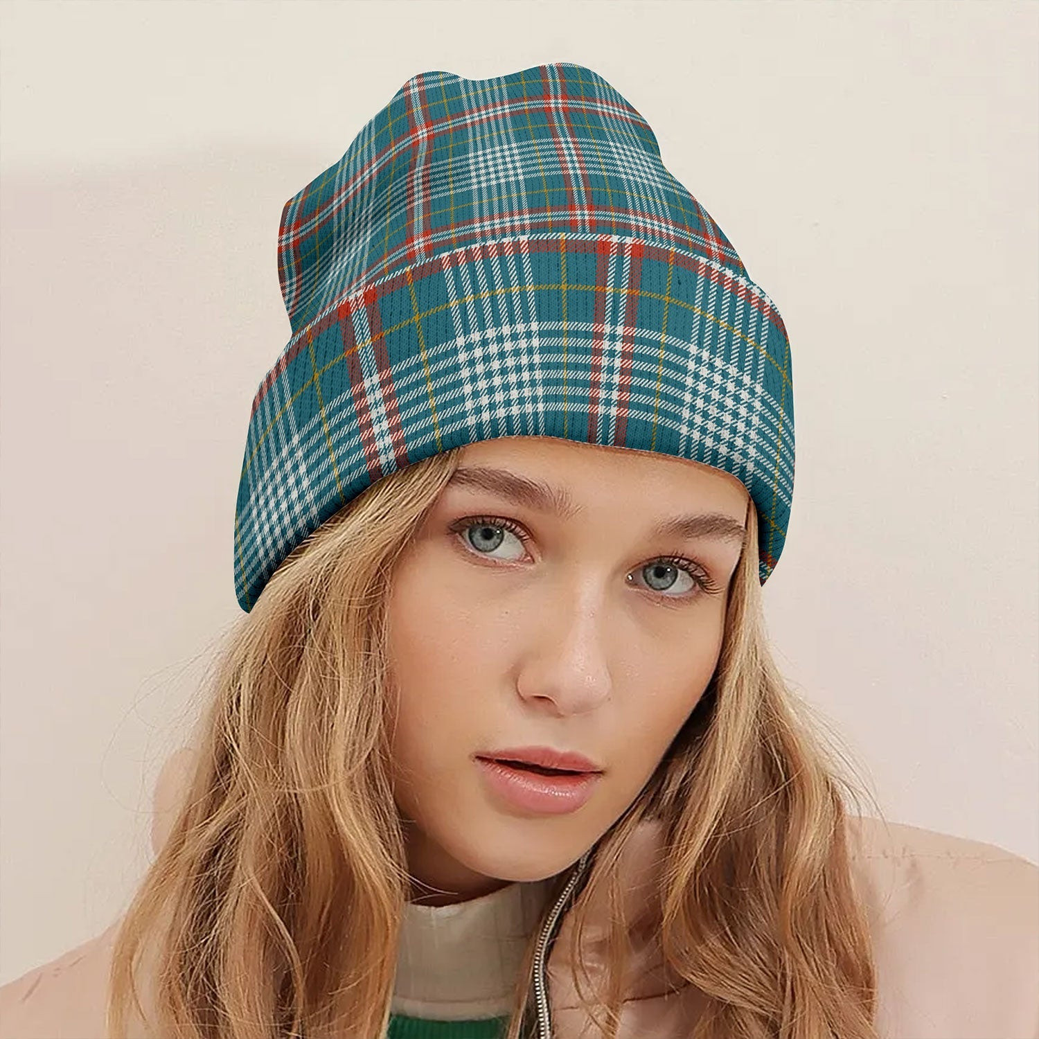 ScotsTee Shop Scottish Parker Dress USA Ancient Tartan Plaid Knit Beanie