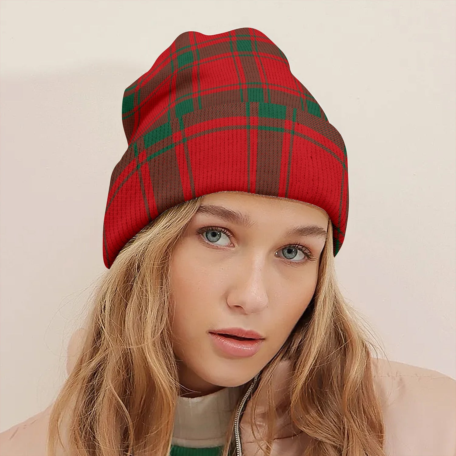 ScotsTee Shop Scottish MacDonald of Sleat (Donald Lord MacDonald) Modern Tartan Plaid Knit Beanie