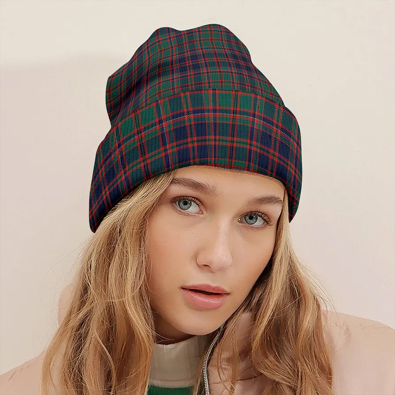 ScotsTee Shop Scottish MacIntyre of Glenorchy 2 (MacIntyre of Glenorchy- 2) Modern Tartan Plaid Knit Beanie