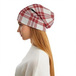ScotsTee Shop Scottish MacGregor Dress Red (Gregor Dress Red) Weathered Tartan Plaid Knit Beanie
