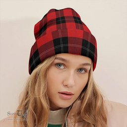 ScotsTee Shop Scottish Ramsay Red (Ramsay of Dalhousie) Tartan Plaid Knit Beanie