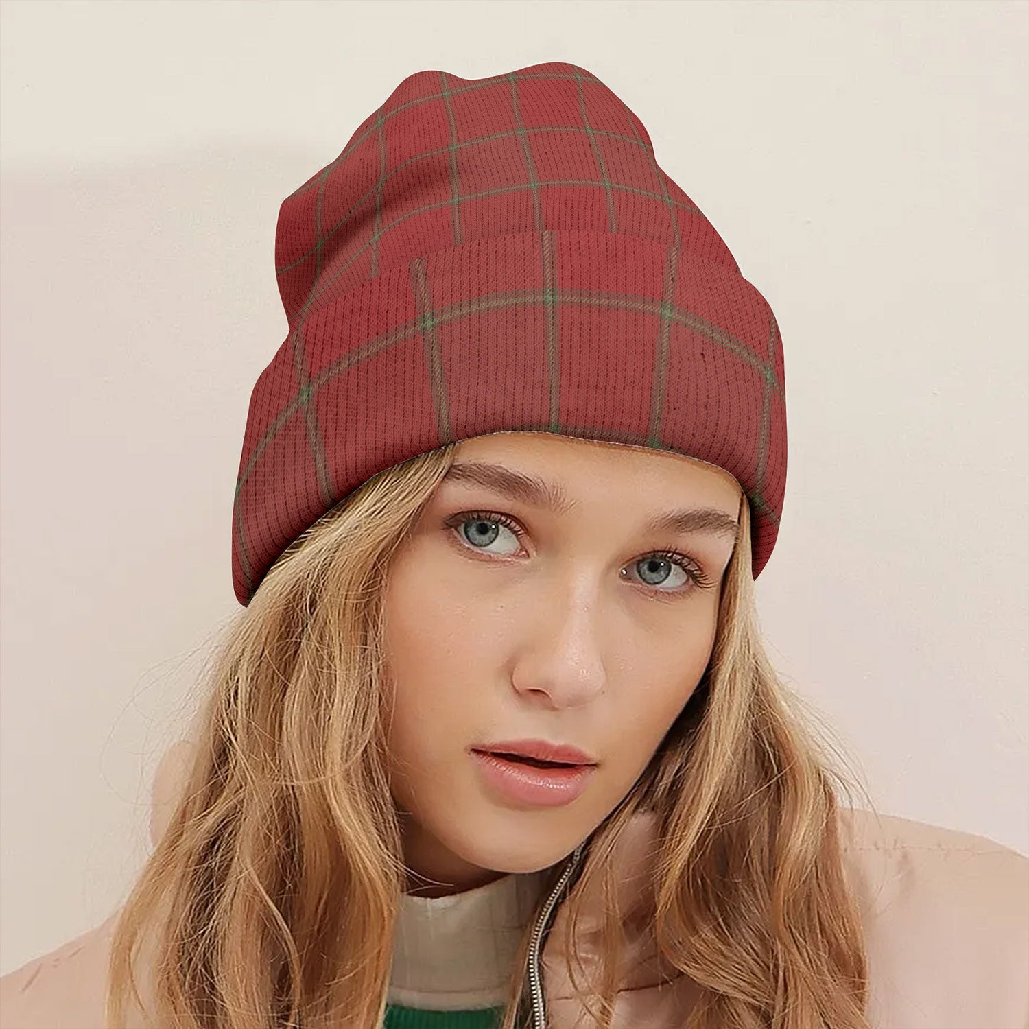 ScotsTee Shop Scottish MacNab (Wilsons) -Real MacNab- Weathered Tartan Plaid Knit Beanie