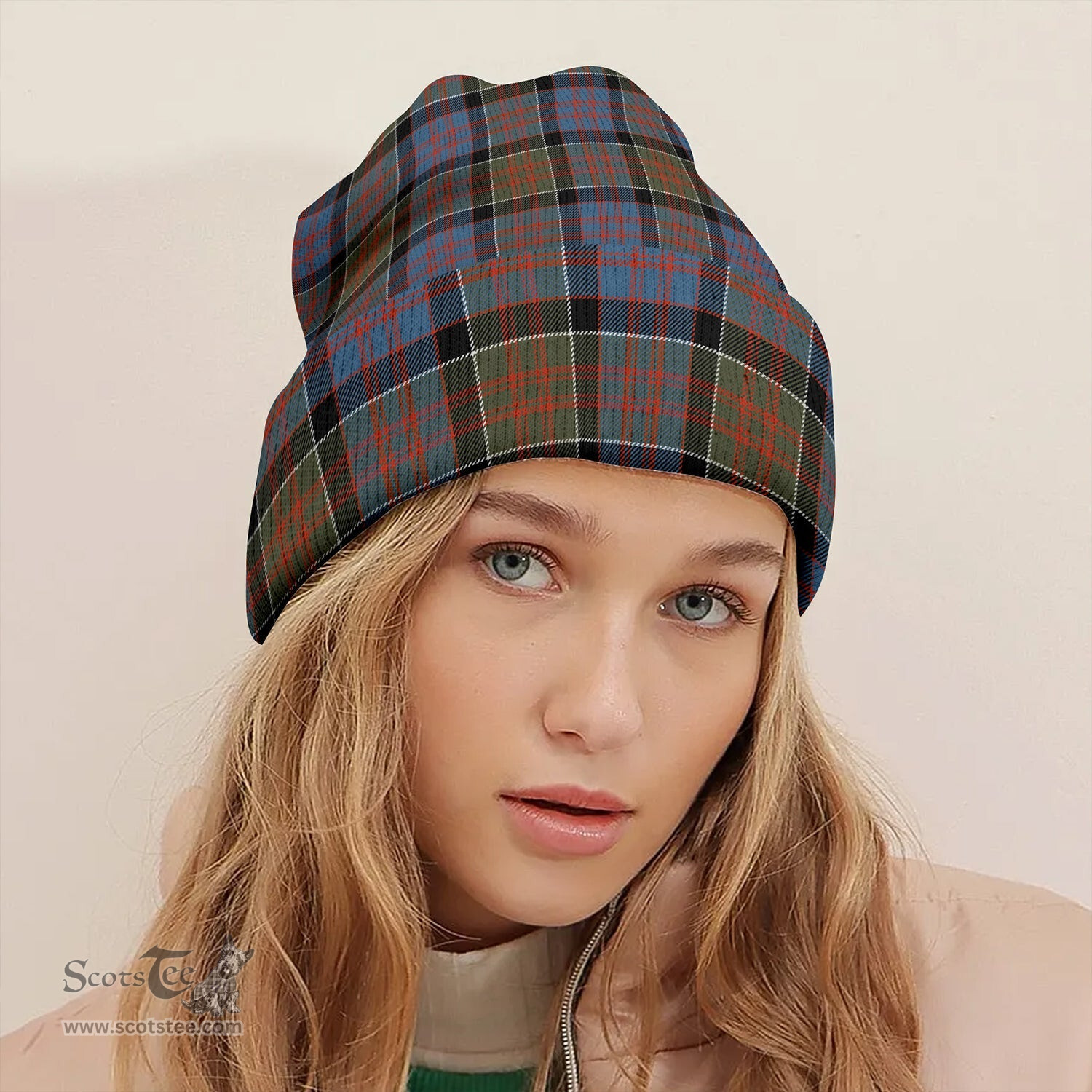 ScotsTee Shop Scottish MacDonald of Clanranald 3 (Donald of Clanranald- 3) Ancient Tartan Plaid Knit Beanie