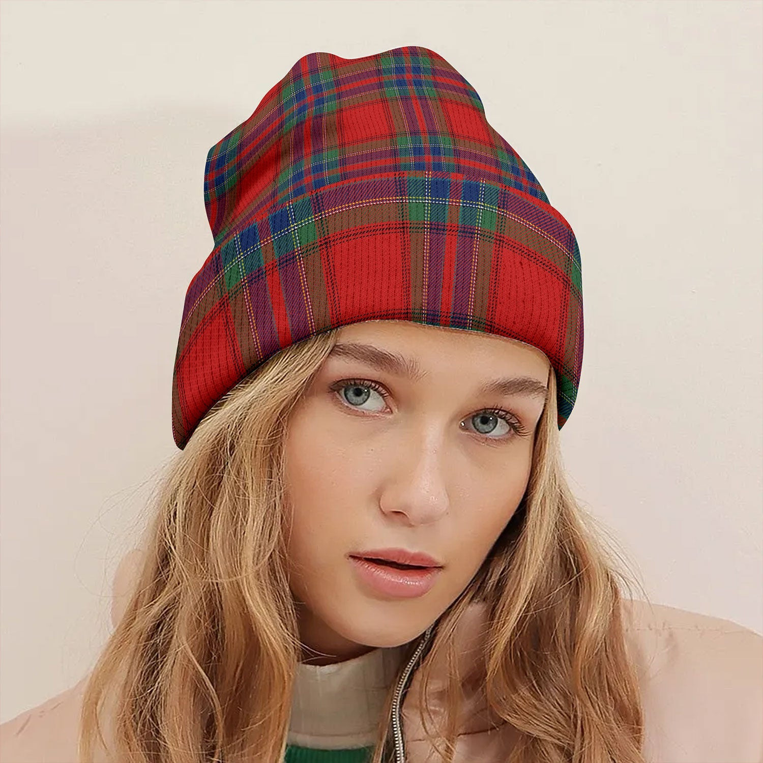 ScotsTee Shop Scottish MacRae of Ardentoul Modern Tartan Plaid Knit Beanie