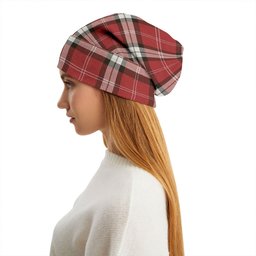 ScotsTee Shop Scottish Nisbet Dress Rose (Nisbit Dress Rose) Weathered Tartan Plaid Knit Beanie