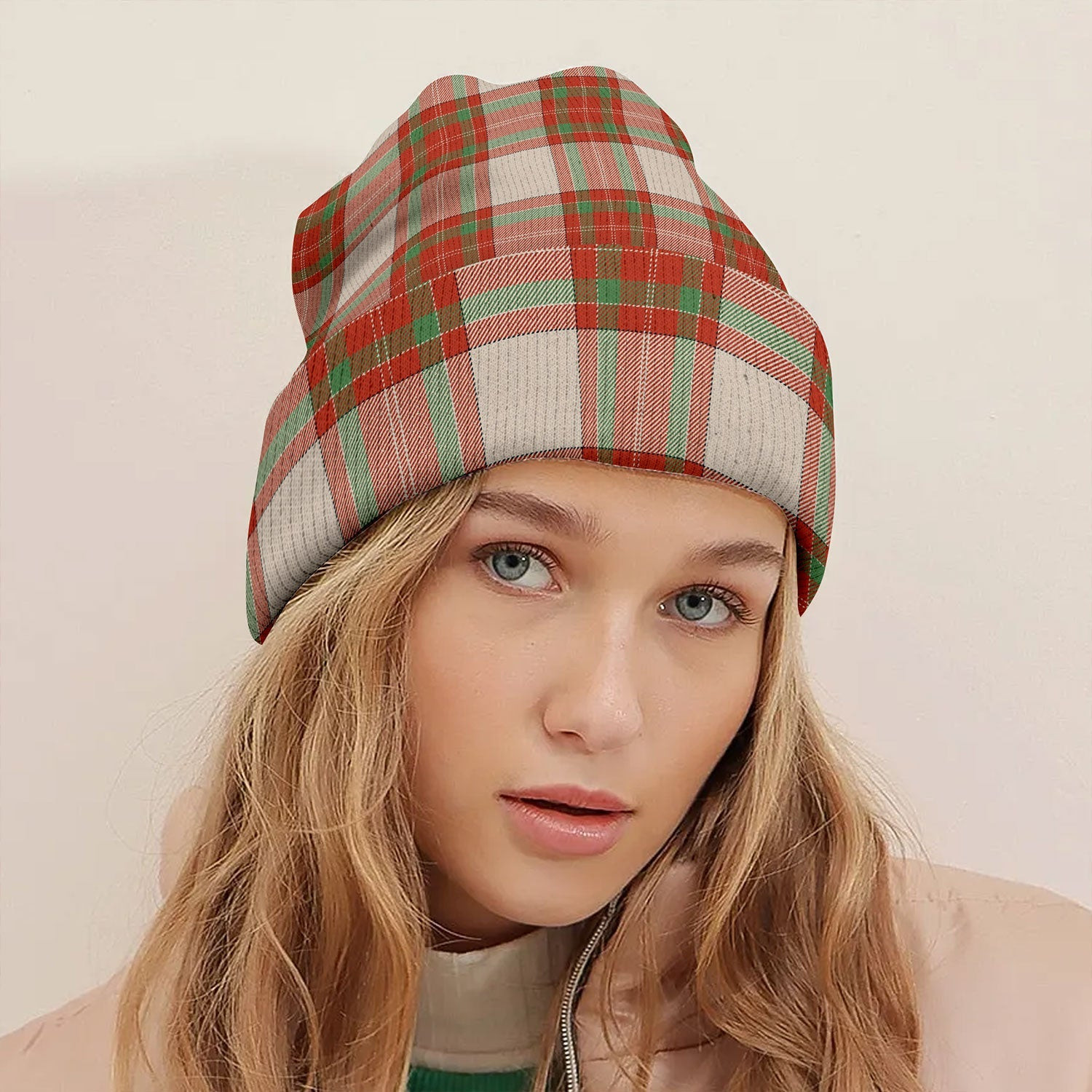ScotsTee Shop Scottish MacBrair Dress Weathered Tartan Plaid Knit Beanie
