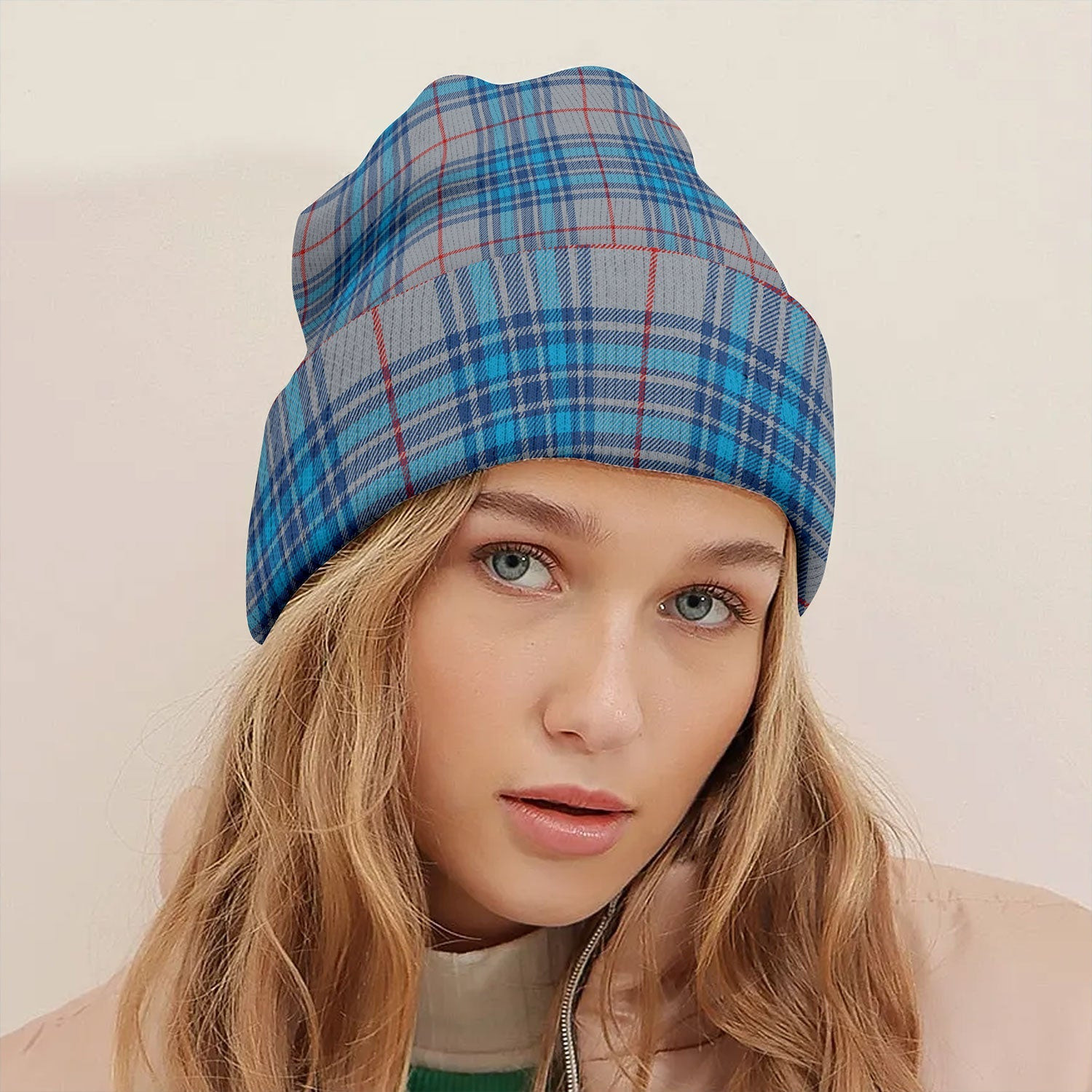 ScotsTee Shop Scottish Thorburn USA (Thurburn USA) Modern Tartan Plaid Knit Beanie