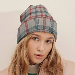 ScotsTee Shop Scottish Miss MacDougal (Personal) (MacLeod Arisaid) Weathered Tartan Plaid Knit Beanie