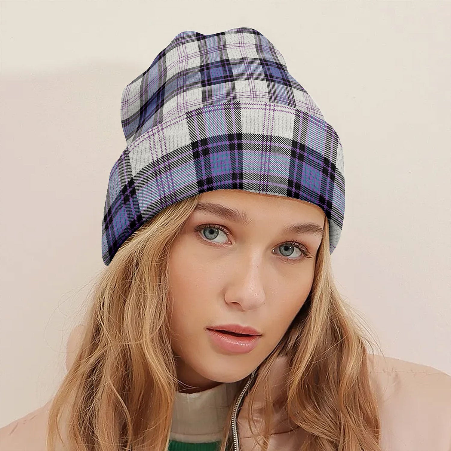 ScotsTee Shop Scottish Ross Dress Blue Ancient Tartan Plaid Knit Beanie